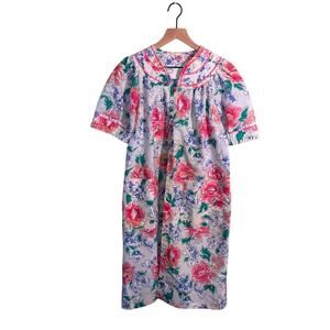 VNTG SMART TIME 1970s floral house coat M/L